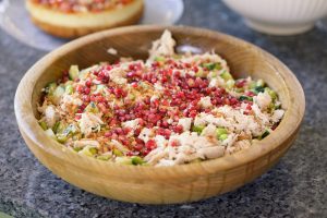 Pulled Chicken & Edamame Salad with Lemon & Garlic Dressing