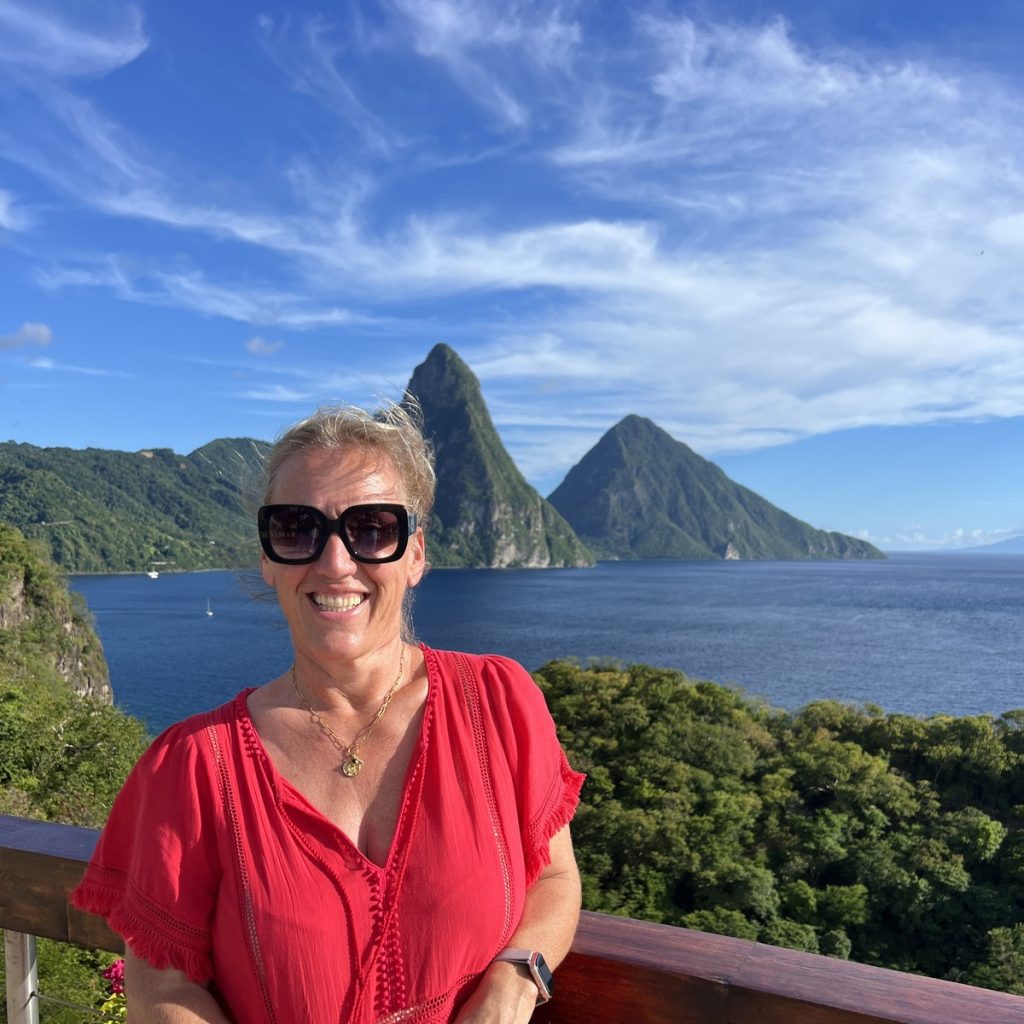 Jules Somerset Webb, founder of JSW Private Travel, at the Pitons in St Lucia