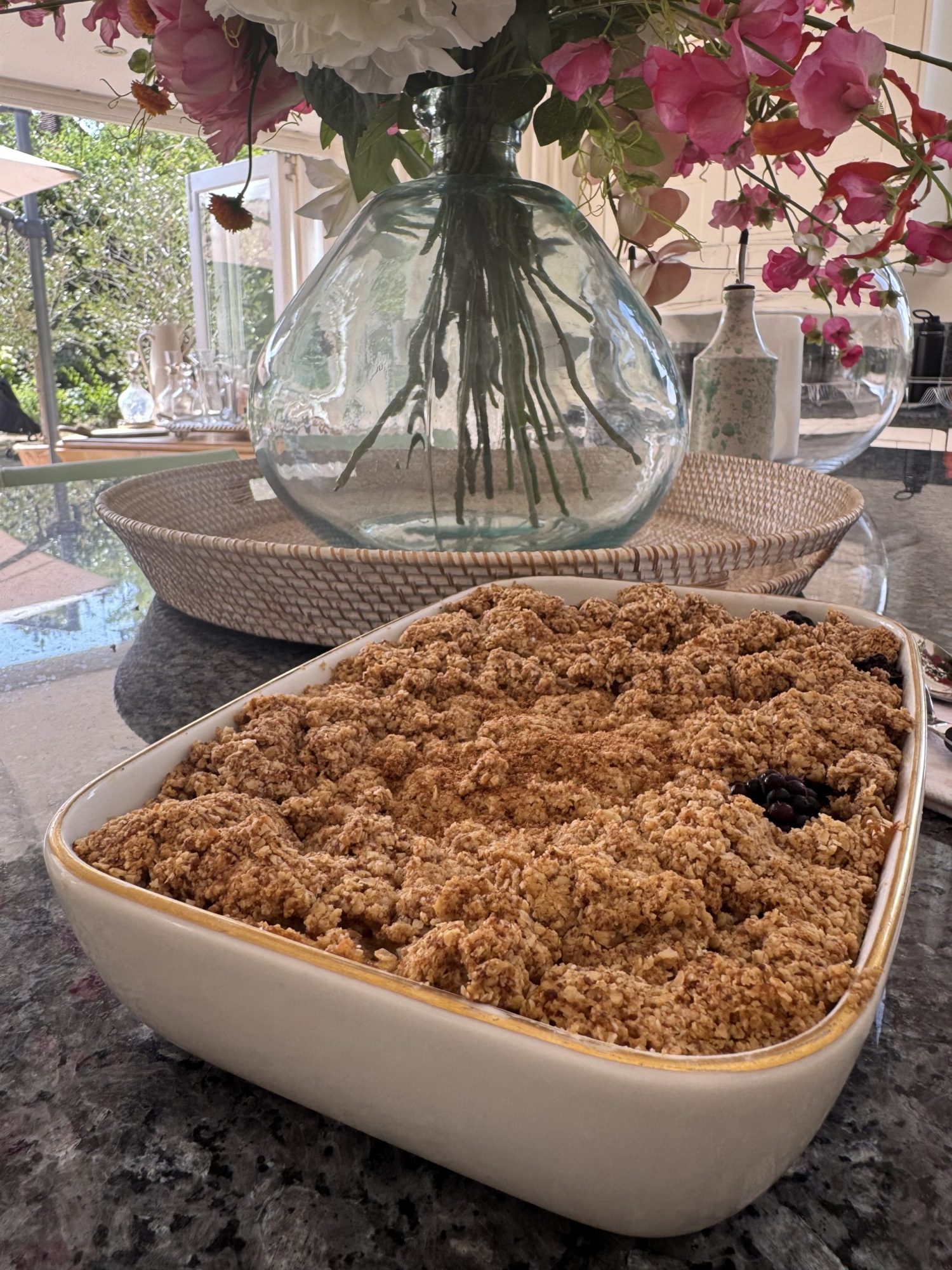 Homemade apple crumble